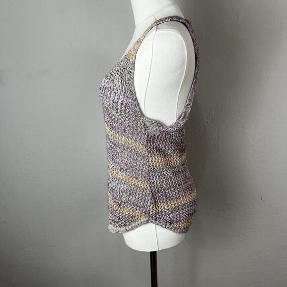 Free People We the Free Open Knit Multicolor Deep V-Neck Sweater Vest Size XS - Picture 3 of 9